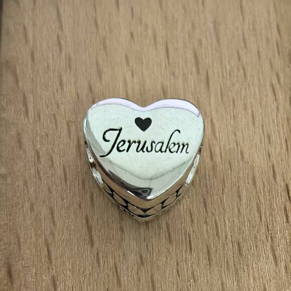 Pandora Jerusalem Heart Exclusive Dangle Charm, S925 Silver Jewelry - Picture 1 of 4
